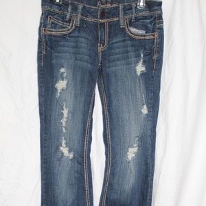 Amethyst Womens Jeans Flare Stretch